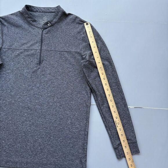 Swannies Men Medium 1/4 Zip Jacket Pullover Golf Long Sleeve Top Stretch Gray - Picture 8 of 10